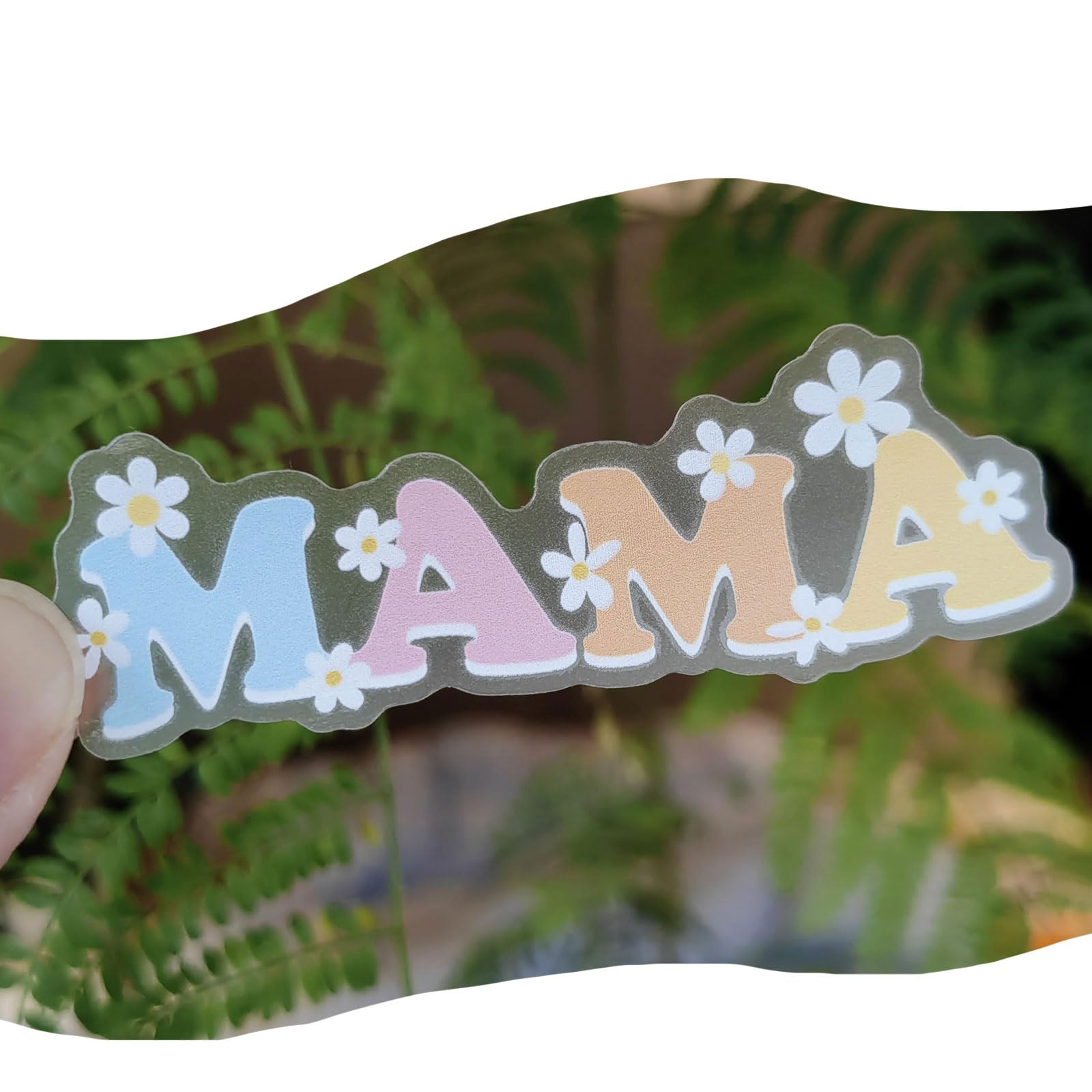 Amazon.com: 3 x Mama Clear Sticker Set – Floral Vinyl Decals for