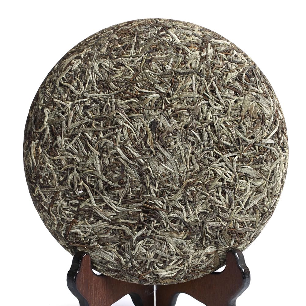 GOARTEA Weißer Tee - 300g 10.58oz 2021 Year Supreme Silver Needle Weißer Tee - Baihao Yinzhen Chinese Silver Tips White Tea Cake - Low Caffeine