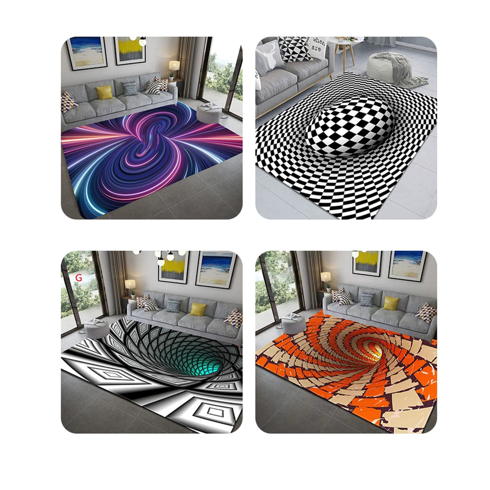 Zerbino 3D Magici Illusione ottica Zerbino Illusione Visiva Tappeto Rettangolo Ingresso Tappetino di benvenuto Tappeto antiscivolo per porta d'ingresso Camera letto Cucina domestica 80 x 100 cm