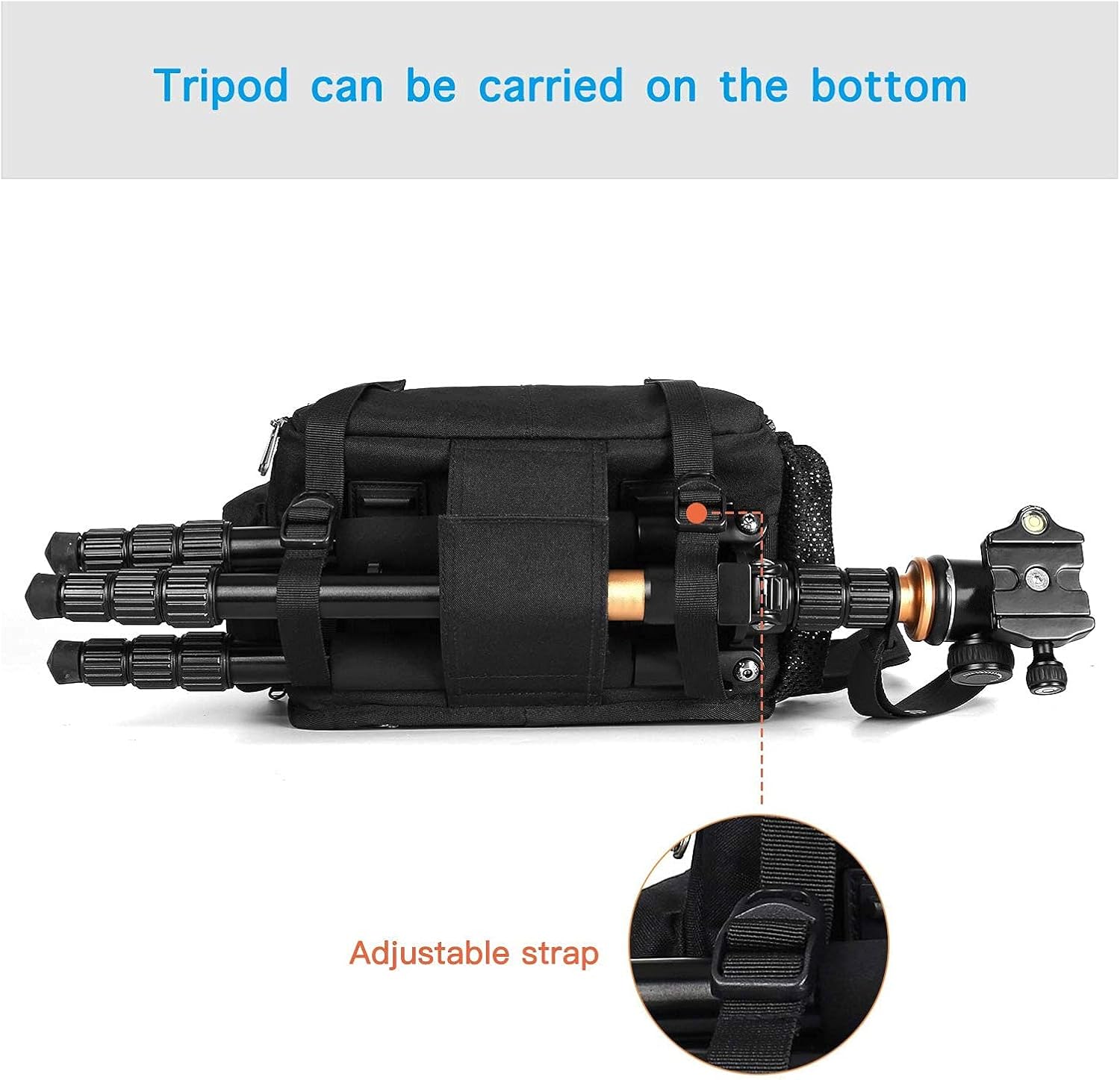 MOSISO Camera Bag Sling Backpack, DSLR/SLR/Mirrorless Full Open Camera Case with Tripod Holder&Rain Cover&Modular Insert, Photography Backpack Compatible with Canon/Nikon/Sony/Fuji, Black - Image 5