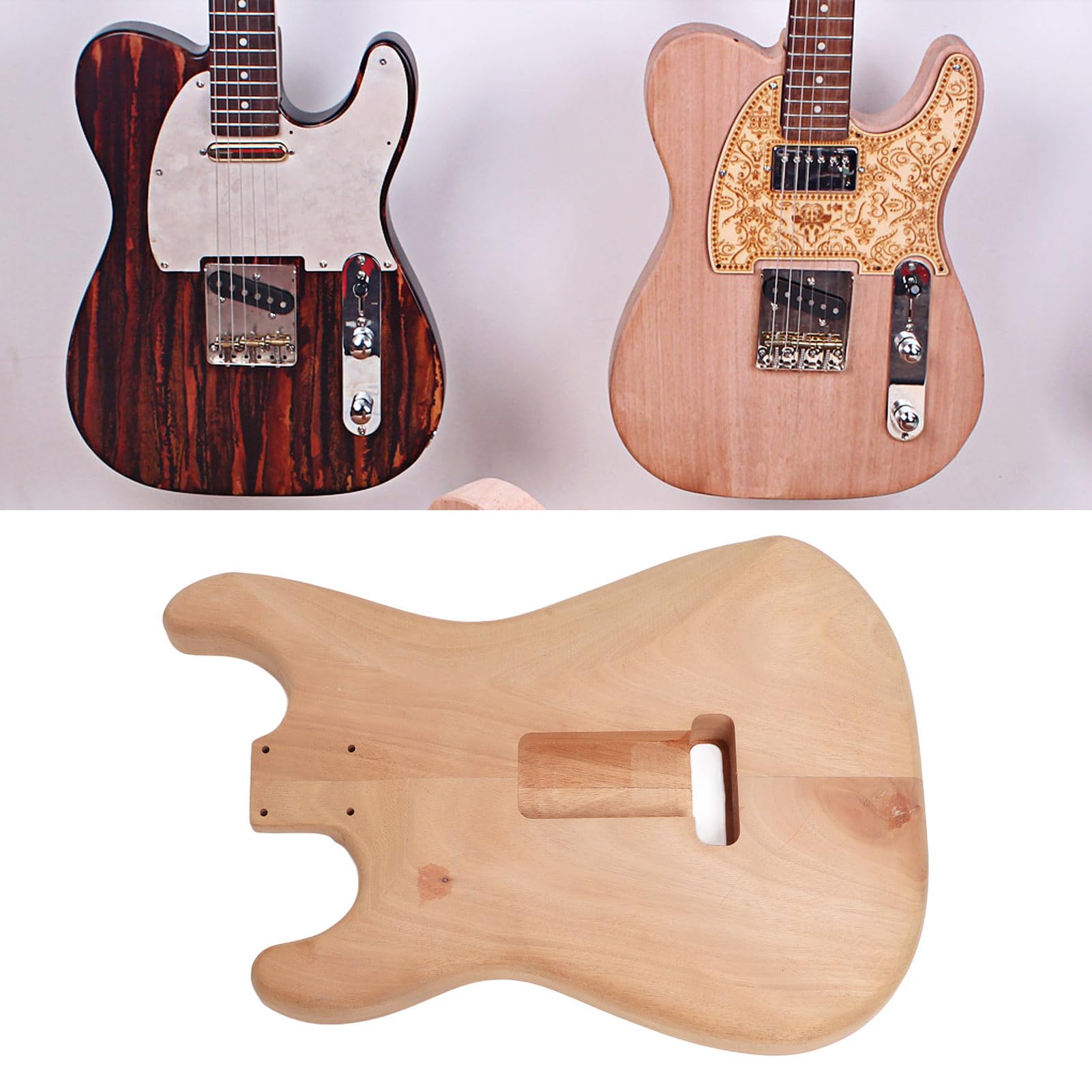 Barre per chitarra elettrica incompiuta, mogano fai da te professionale Blank Chitarra elettrica Sostituzione del corpo per musicisti professionisti o chitarrista esperto (GSB09)