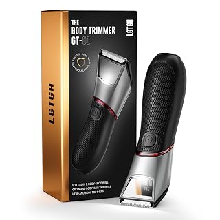 Body Hair Trimmer for Men: Pubic Hair Trimmer with Mirror & LED Light - Electric Ball Shavers with Ceramic Blades & Travel Lock - Body Groomer IPX7 Waterproof Wet or Dry Use for Groin/Legs/Chest - Amazon product rated Grade A