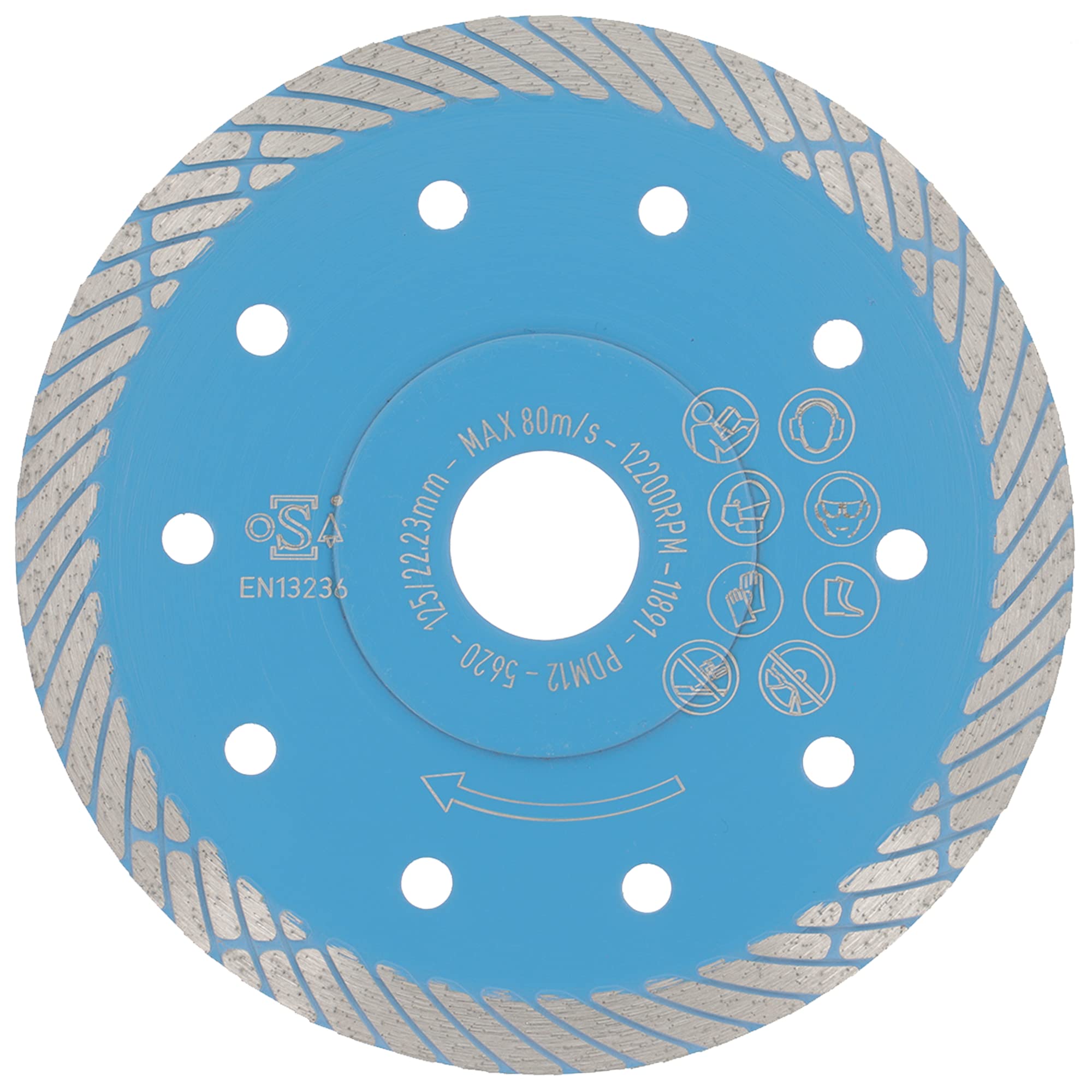 PRODIAMANT Disco Diamantato Professionale F70 125 mm x 22,23 mm - Gres porcellanato, pannelli, piastrelle, taglio a secco fino a 30 mm, ideale per smerigliatrice angolare