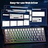 MAMBASNAKE x Attack Shark X68HE Mechanical Keyboard with Magnetic Switch and Rapid Trigger 0.01 mm Adjustable Actuation Wired 60% Gaming Keyboard with Spiral Cable 8KHz SOCD (Moon Night)