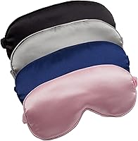 LERSVICVIL 4 Pack Soft Satin Sleep Masks - Silky Eye Shades with Elastic Strap, Light-Blocking Blindfolds for Women Men