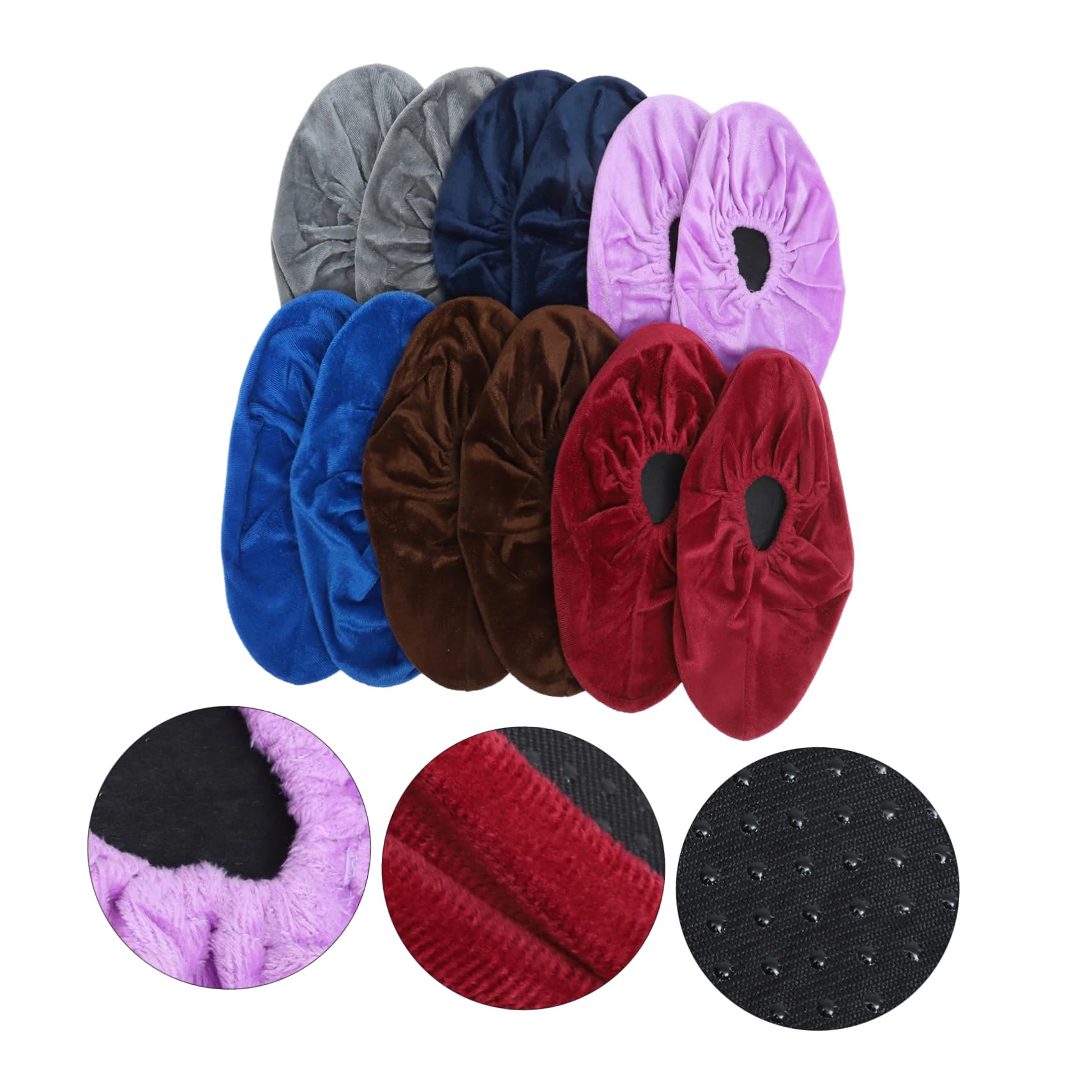 Didiseaon Fuzzy Bowling Shoe Covers Reusable Sports Protectors Non Slip Indoor Footwear for Bowling