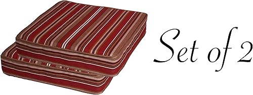 Comfort Classics Inc. (juego de 2) cojines de asiento de comedor al aire libre 24x24x4.5 in poliéster rayas rojas