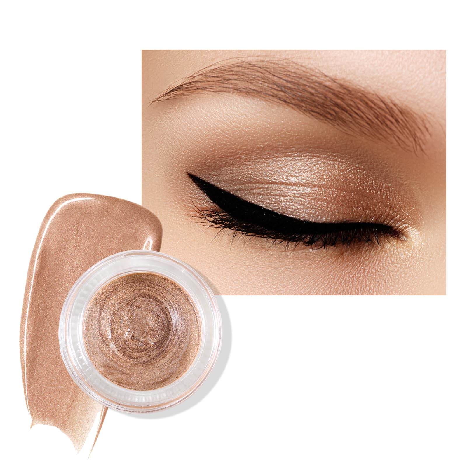 Jutqut Paleta de sombras de ojos en crema brillante, sombra de ojos líquida metálica, resistente al agua, sombra de ojos de larga duración, paleta de ojos mate de alta pigmentación, maquillaje de ojos