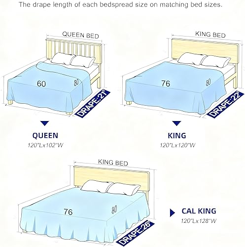 Miniatura 8 de QuiltMuse Colcha tamaño Queen de gran tamaño de 102 x 120 pulgadas, colcha ligera de 100% algodón, tamaño Queen con 2 fundas de almohada, colcha