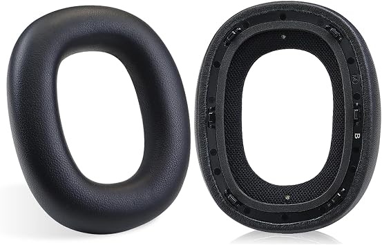 MOLGRIA BW PX7S2 PX7S2e PX8 Protein Leather Ear Pads Cushion, Replacement Earpads for Bowers & Wilkins PX7S2 PX7S2e PX8 Over-Ear Wireless Headphones B&W HeadsetBlack