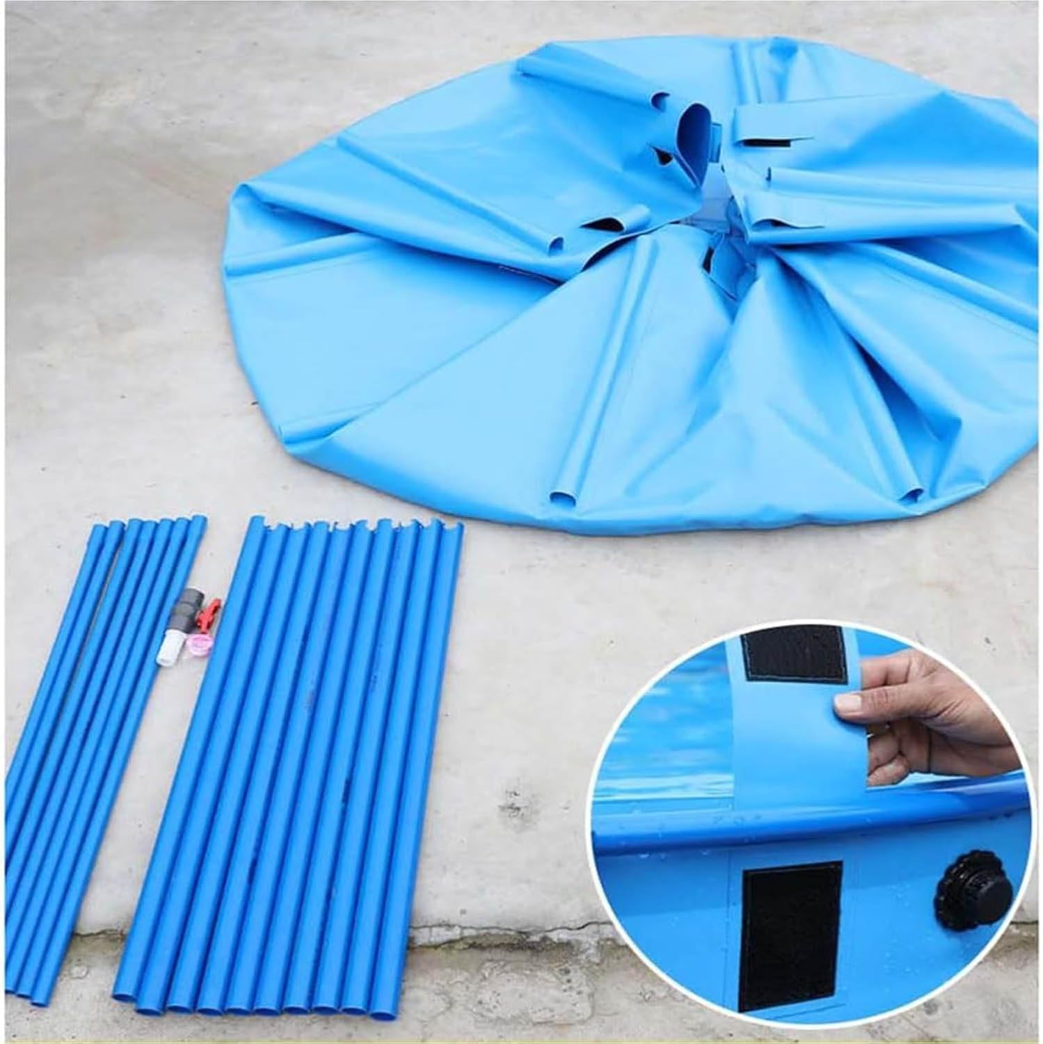 Bassin à poissons en plastique épais - 1,8 m x 0,8 m - Pour l'irrigation agricole - Parfait pour la culture de carpes koï et l'utilisation du jardin - Durable et facile à installer