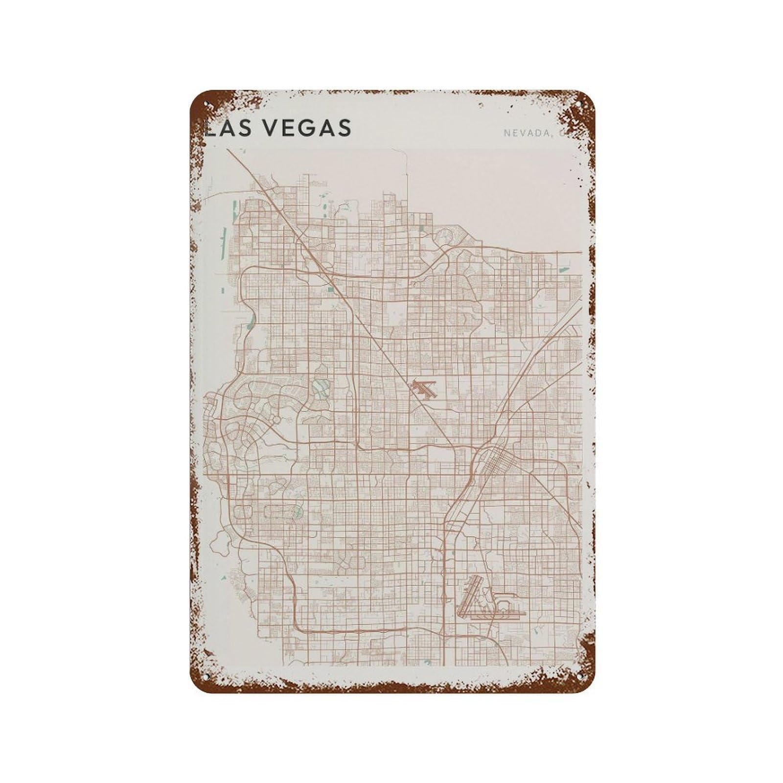 xiaoxiaoshen Las Vegas Map Street Nevada (2) Wall Decor Art Metal Tin Poster Modern Home Decor Art Home Bar Shop Decorations Vintage Sign 30x20cm