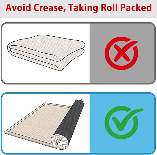 Miniatura 2 de GOYLSER Alfombras extra largas de 20 pies para pasillos, tapete de cocina con parte trasera de goma, antideslizante, absorbente, color beige,