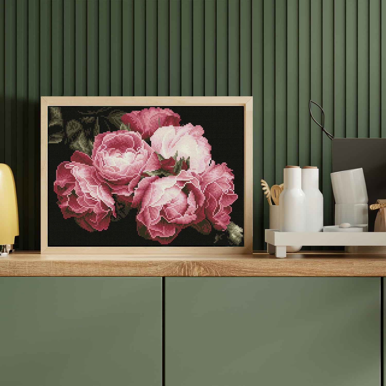 DIAMOND DOTZ Vintage Roses Art Kit, Square Dotz Diamond Painting for Adults, 16.9x12.2in