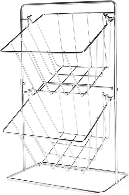 Kitchen Storage Basket | Fruit & Vegetable Wire Baskets | Free Standing Storage Rack | Stainless Steel Storage Shelf | Organiser with 2 Baskets | M&W