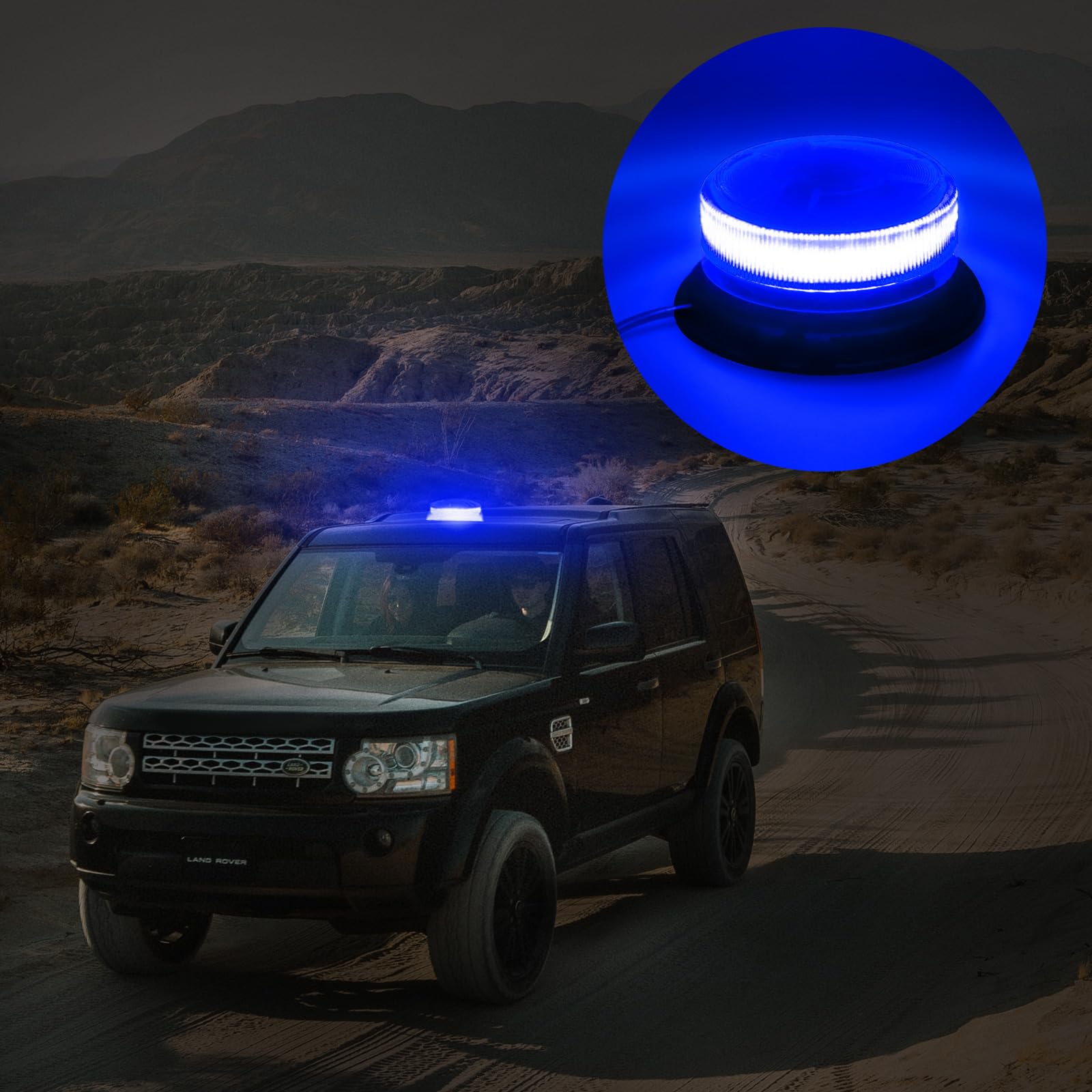 antom lampeggiante blu,12V-24V LED lampeggiante led 9 Modalità Luce LED Stroboscopica Impermeabile con 3m Cavo Alimentazione Base Magnetica Lampeggiante Auto per Camion Trattore
