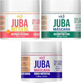 Widi Care Cronograma Capilar Juba Máscara Hidro-Nutritiva, Manteiga e Máscara Reconstrutora