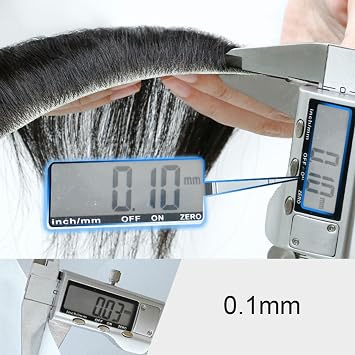Bald Spot Hair Patch Toupee, Ultra Thin Skin V-Looped Toupee Hairline Wigs for Men and Women(black,1.8cm)