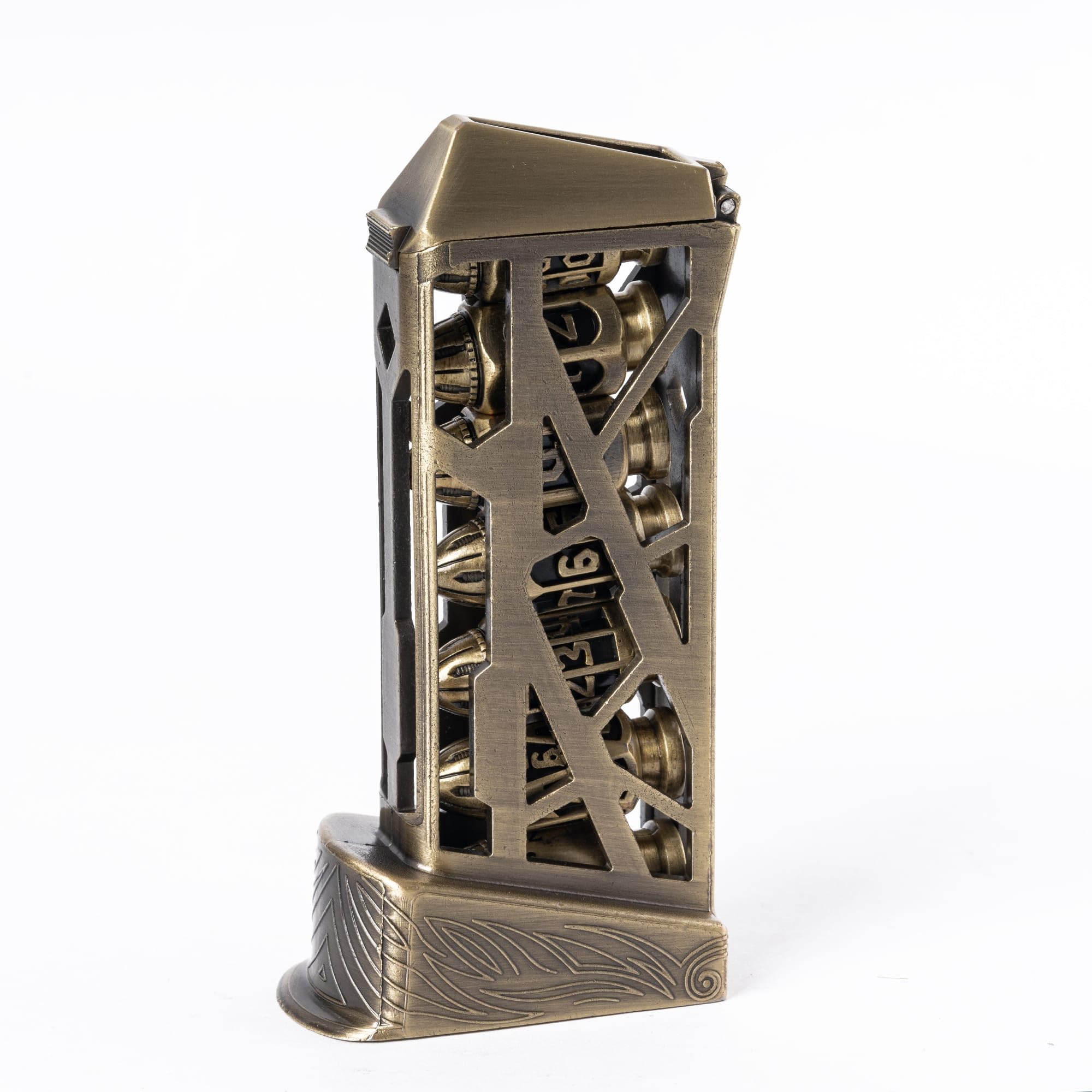 UDIXI Juego de Dados de Bala DND de Metal, Juego de Dados de Metal poliédrico de 7 Troqueles con contenedor único para D&D, Juegos de rol u Otros Juegos de Mesa (Bronce Antiguo)