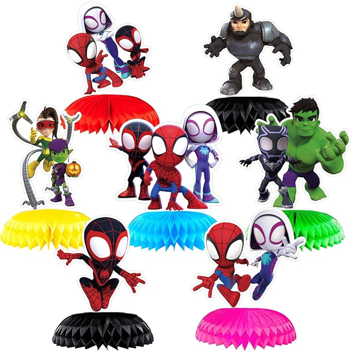 Buy 7pcs Spidey and His Amazing Friends Centerpieces Birthday Decorations, Table