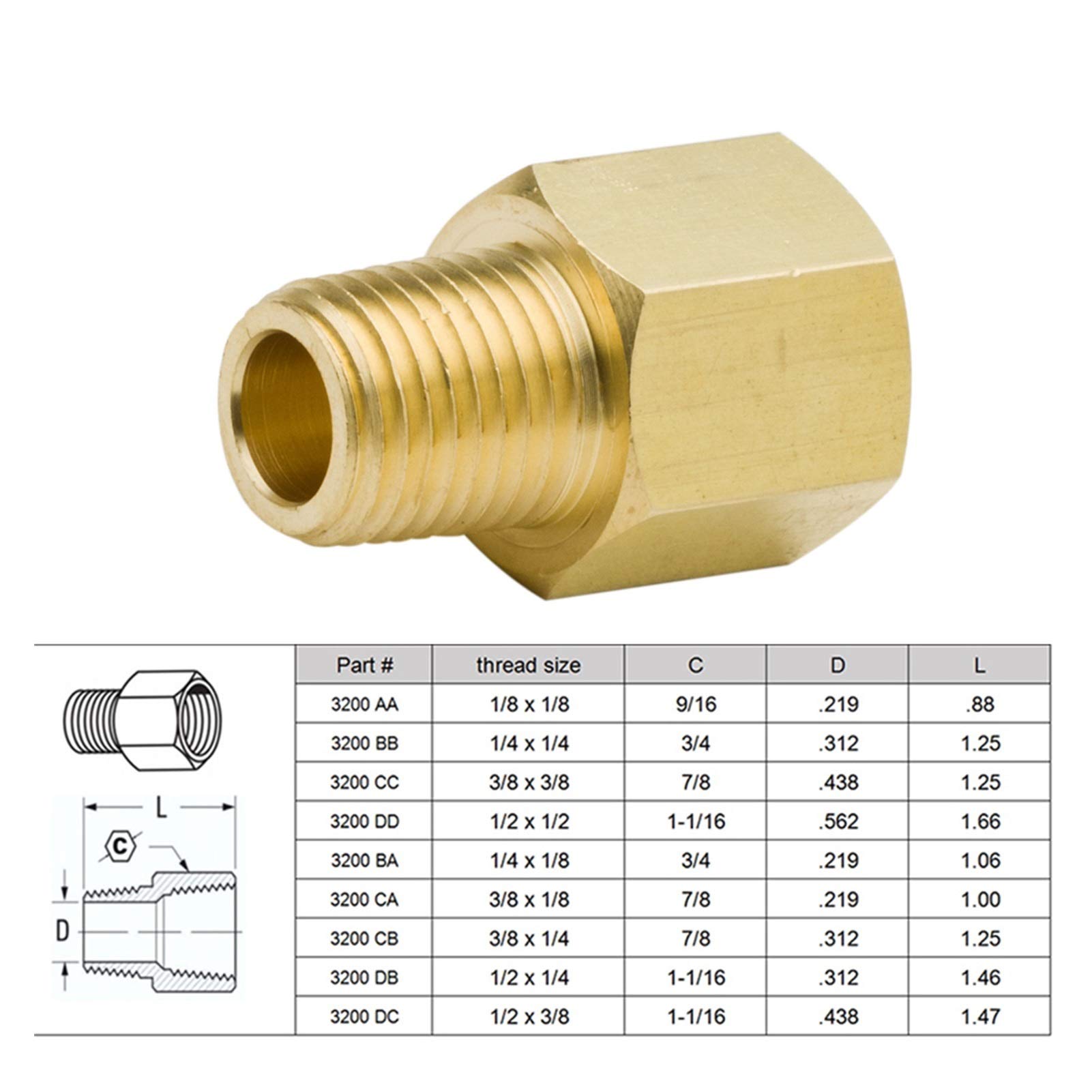 Qinlu-Brass Connector Hose Fitting 1/8