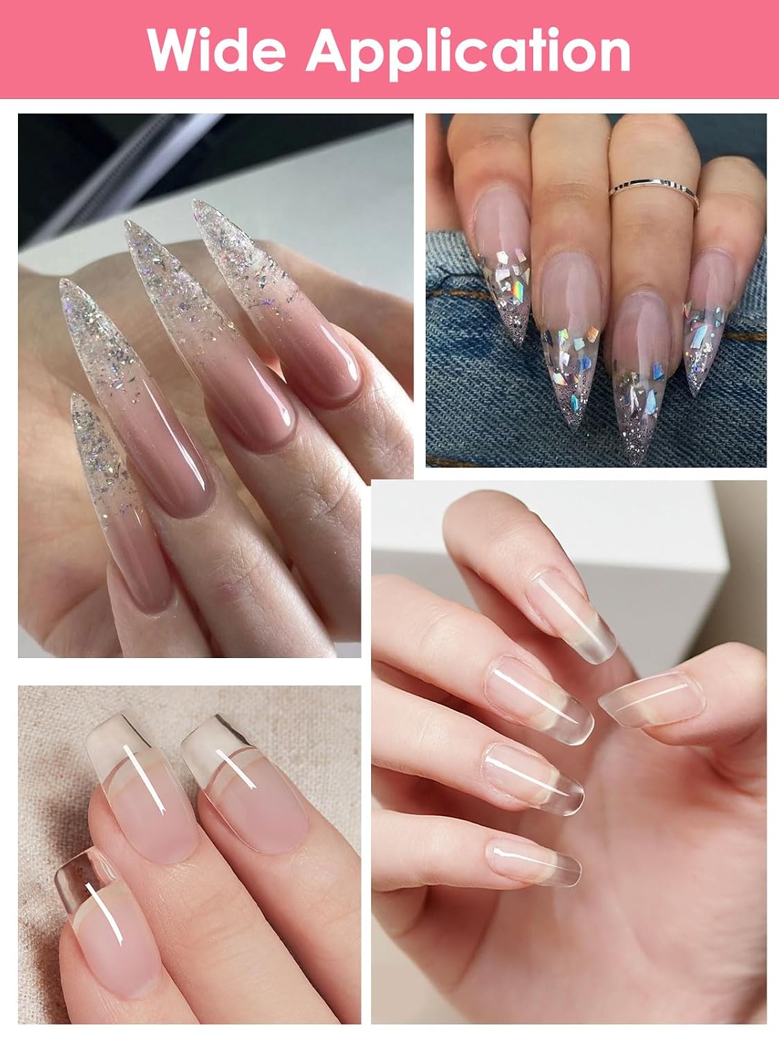 EBANKU Builder Gel for Nails, 100g Clear Nail UV Gel Strengthener Nail