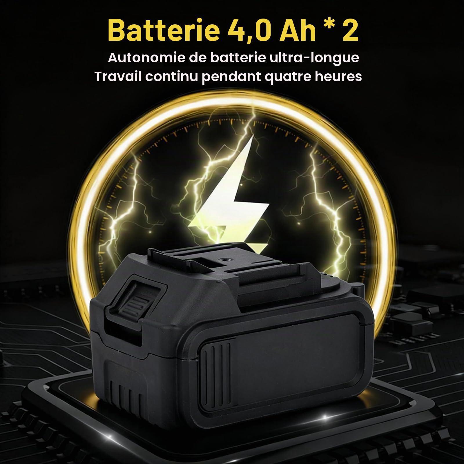 MISTRO Clé À Cliquet Sans Fil 3/8", 80 N.M, 400 Tr/Min, Moteur Sans Balais, Led, 2 Batteries 4.0ah, 7 Douilles, Rallonge 3", Pour Mécanique Auto & Bricolage