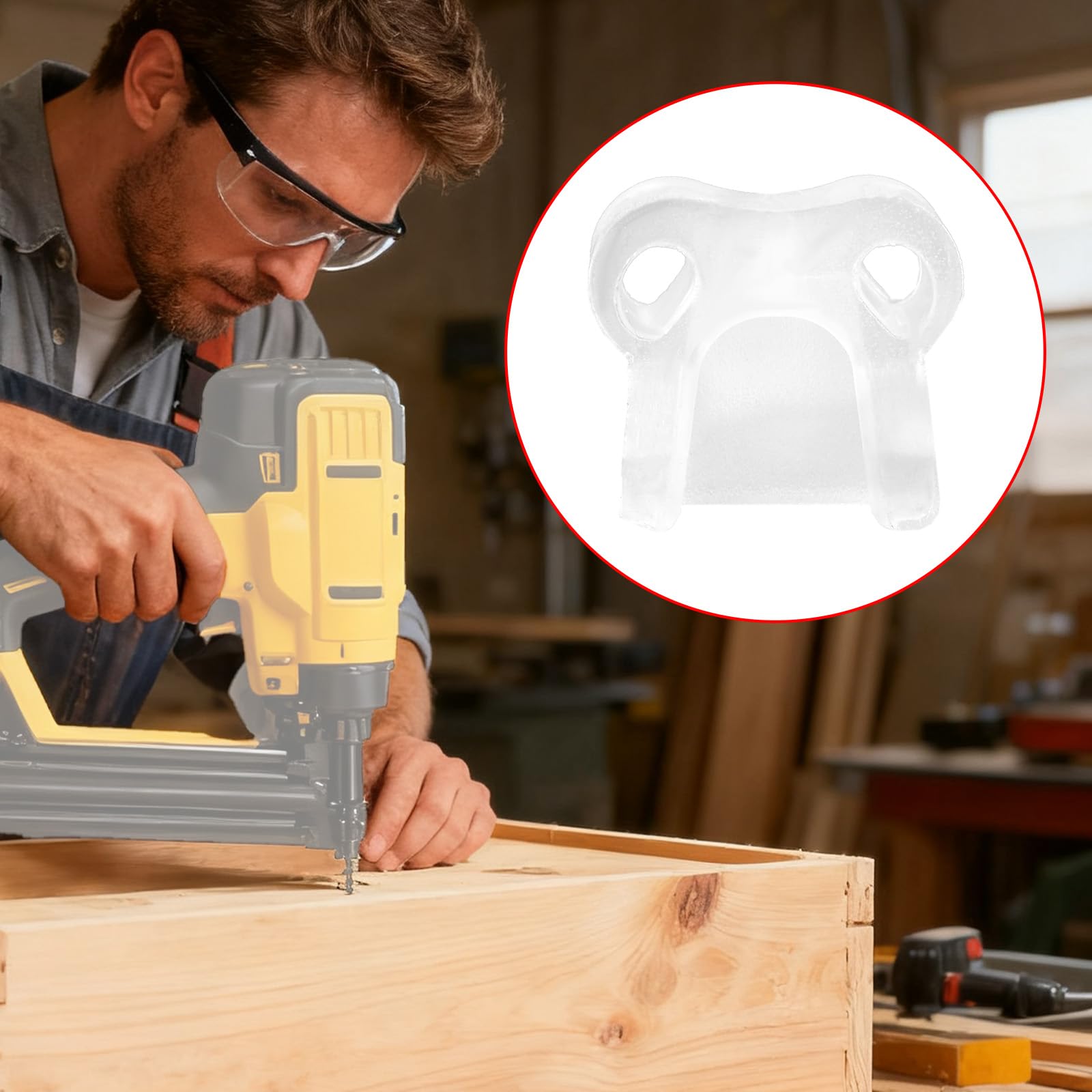 20 Punte per Chiodatrice Anti-Marcia, Punte per Pistola Sparachiodi in Plastica Trasparente Calibro 18 Compatibili con DeWalt N558471 N569446