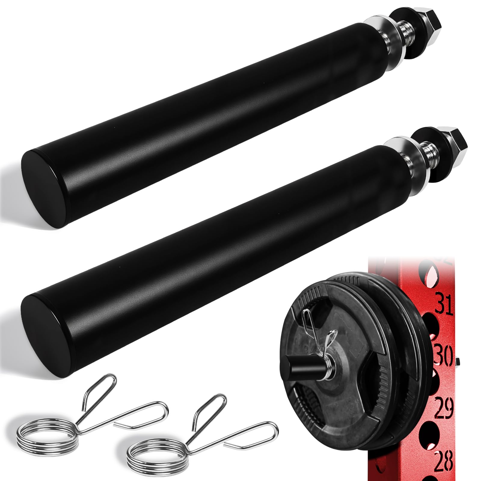 Topfinder Weight Plate Holder Power Rack Accessories, Olympic Discs Bumper Plates Storage for Power Cage Attachments (50MM,1 inch hole-2P)