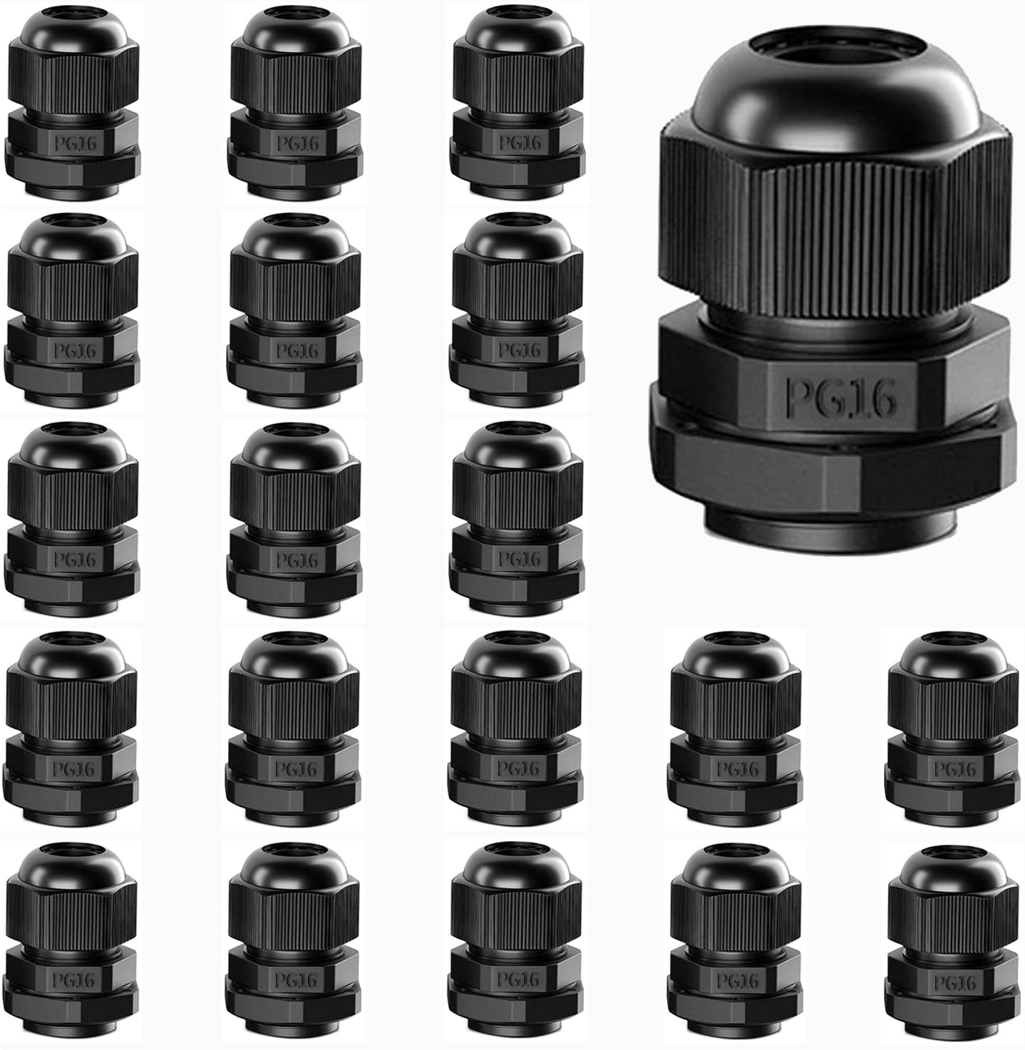 PG16 Cable Glands - 20 Pack Waterproof -1 PG16 Cable Glands - 20 Pack Waterproof -1