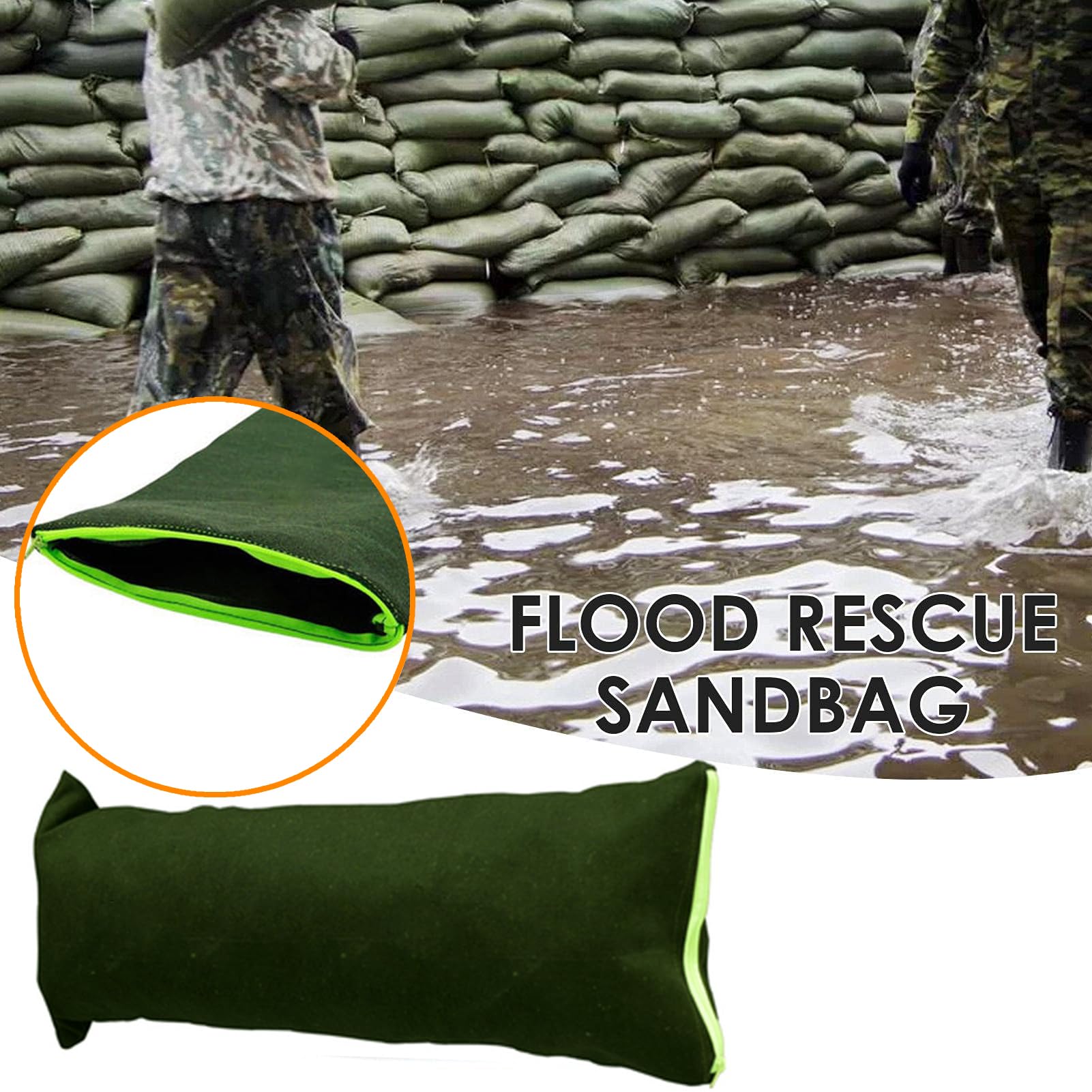 Sandsäcke Hochwasserschutz 8 Stück mit Reißverschluss Hochwasser Hochwasser Sandsack Wiederverwendbare Silosäcke zum befüllen für Home Garage Geschäft Fabrik Lager Kellertür