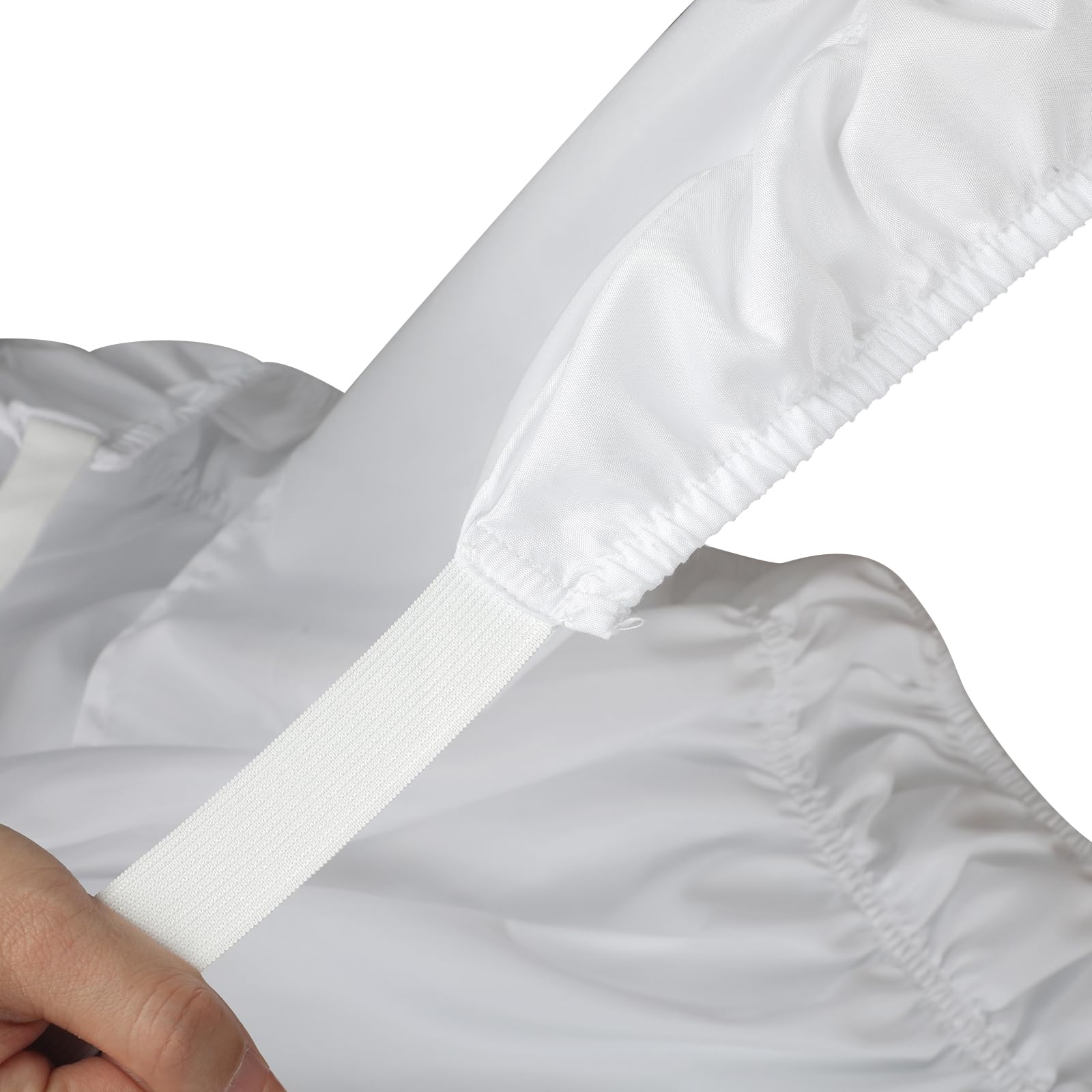 Gonna da letto con volant, 150 x 200/180 x 200, biancheria da letto con doppio elastico, Ruffled Solid Bed Rock, per letto alto 40 cm, gonna bianca (180 x 200 cm)