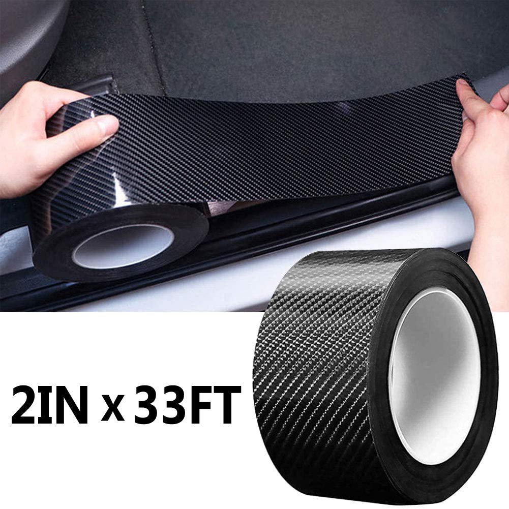 LeasinderUniversal Car Door Entry Guard Protector Strip Car Door Sill Protector Film Car Threshold Guard Bumper Door Guard Scuff Plate Protectors Tape Car Scratch Cover for Most Cars 2in*33FT