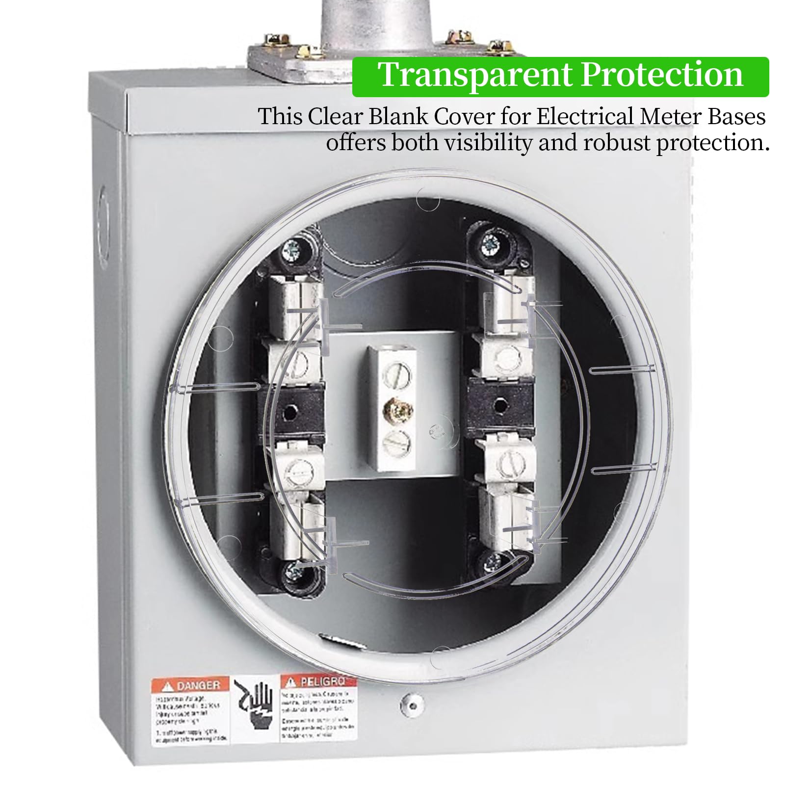 1 Pack Clear Plastic Meter Socket Covers complicable with Milbank 6002, Durable Electric Meter Cover Plates