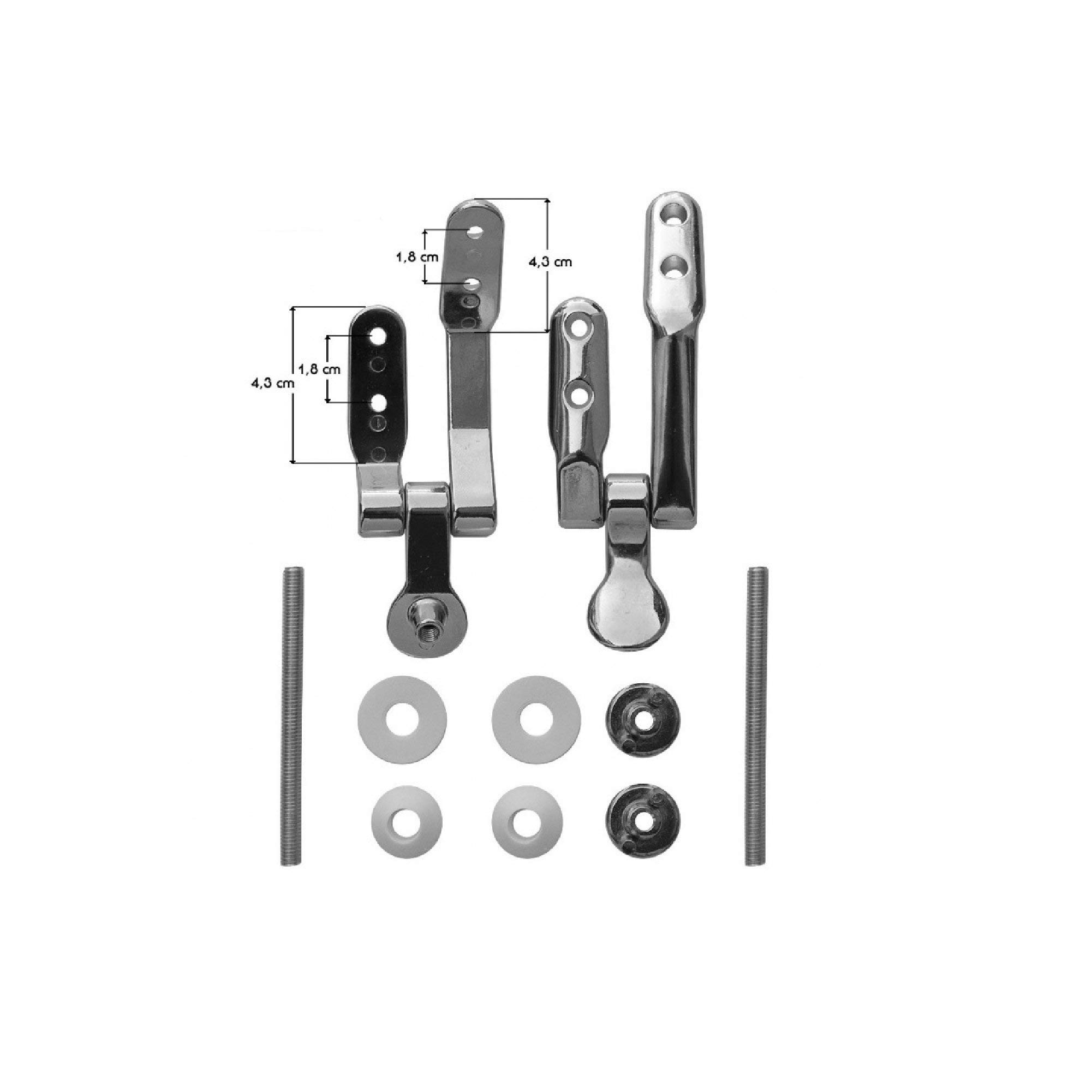 MADE Cerniere Sedile Modello Conca Ideal Standard Attacco Frontale Fissaggio Orizzontale, Tradizionale, Incompiuta, 1 unità