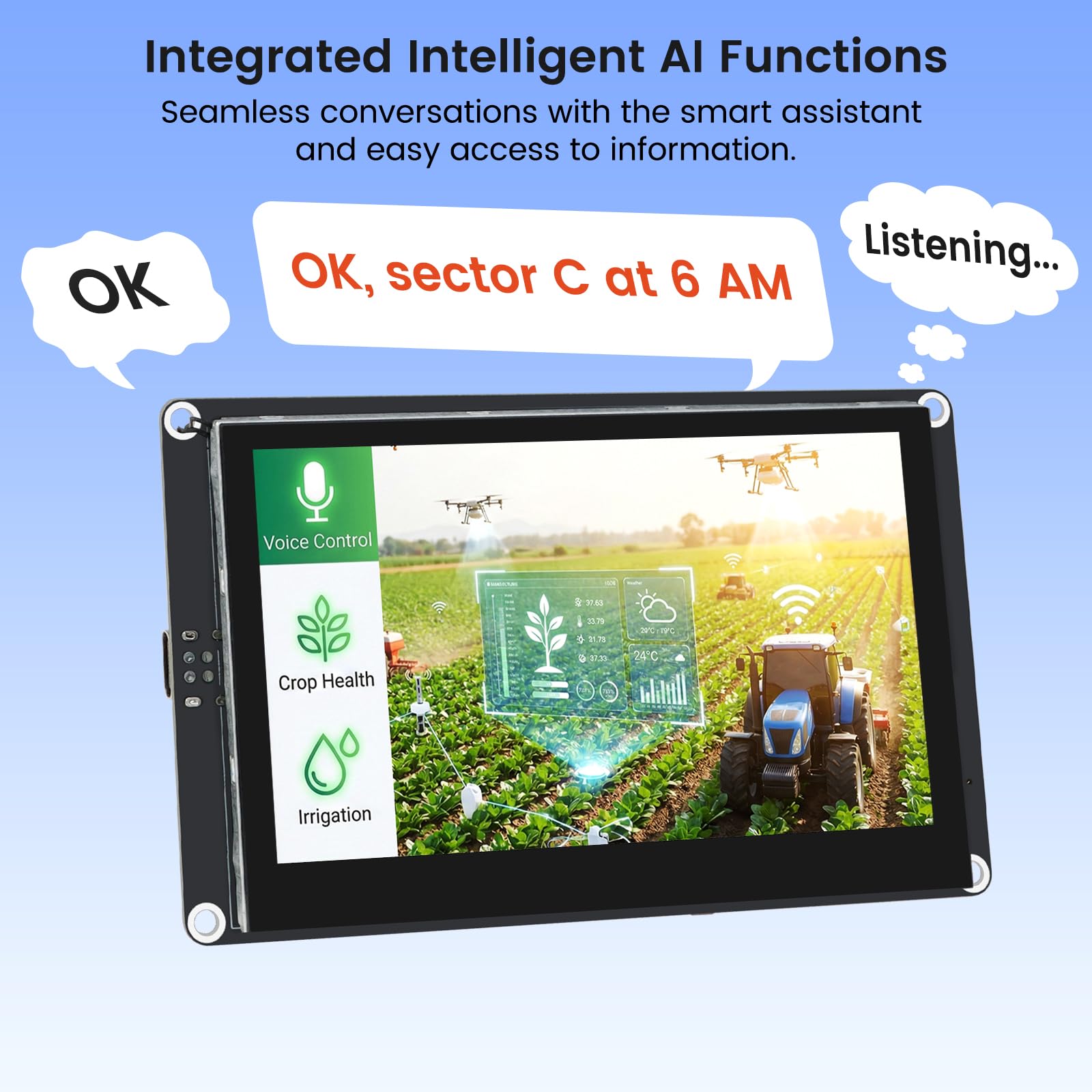 ELECROW ESP32 Display 800 × 480, 4,3 pollici HMI Advanced ESP32 IPS Touch Display, supporto interazione vocale AI, processore dual-core LX7 a 32 bit, fino a 240 MHz, compatibile con Arduino, ESP-IDF e