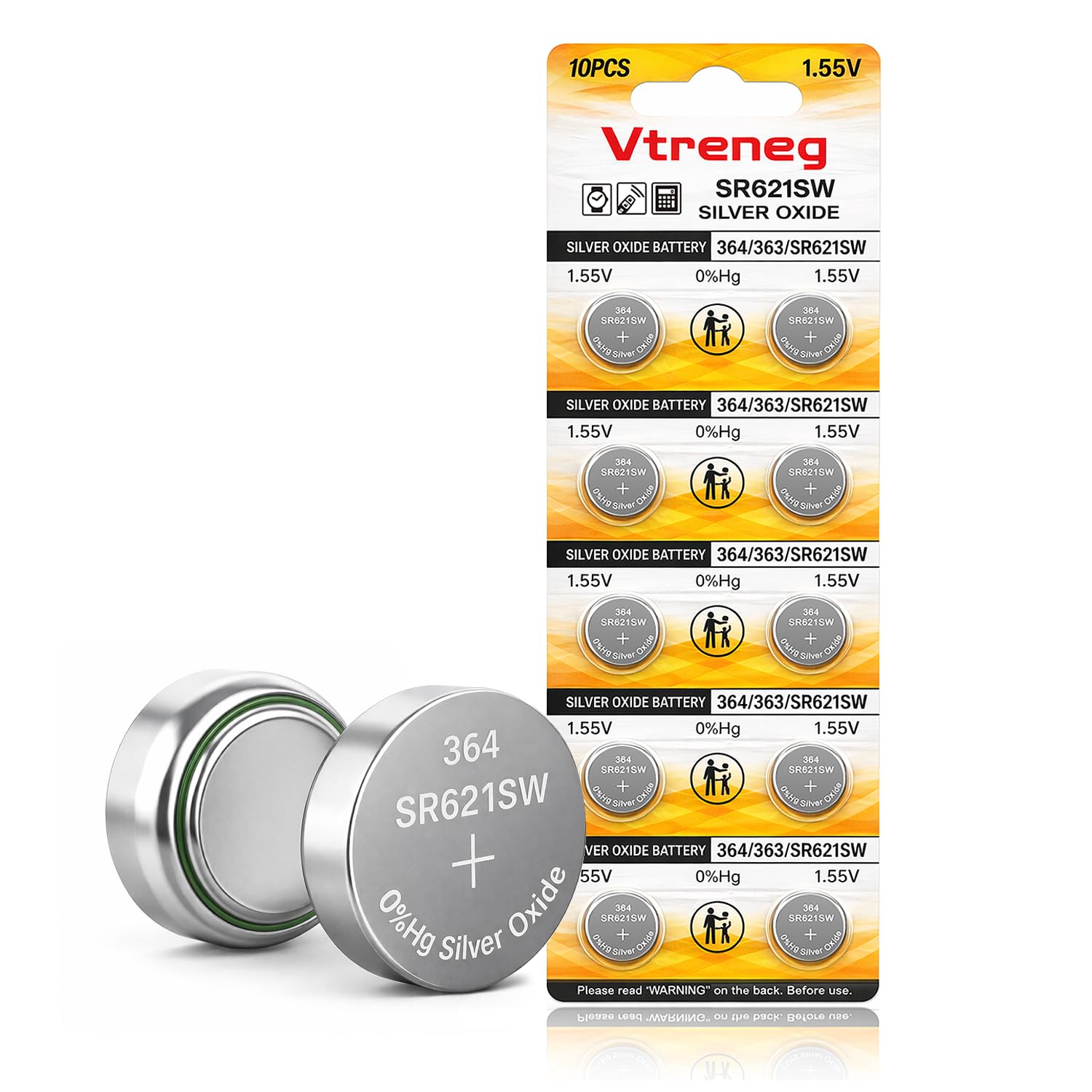 10 Pack 364 SR621SW Watch Battery 363 164 AG1 1.55V Silver Oxide Battery