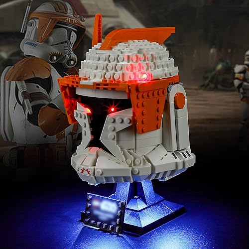 Vaodest Luz LED para Lego Clone Commander Cody Helmet 75350 Juego de modelos de bloques de construcción, diseño y configuración compatible con el
