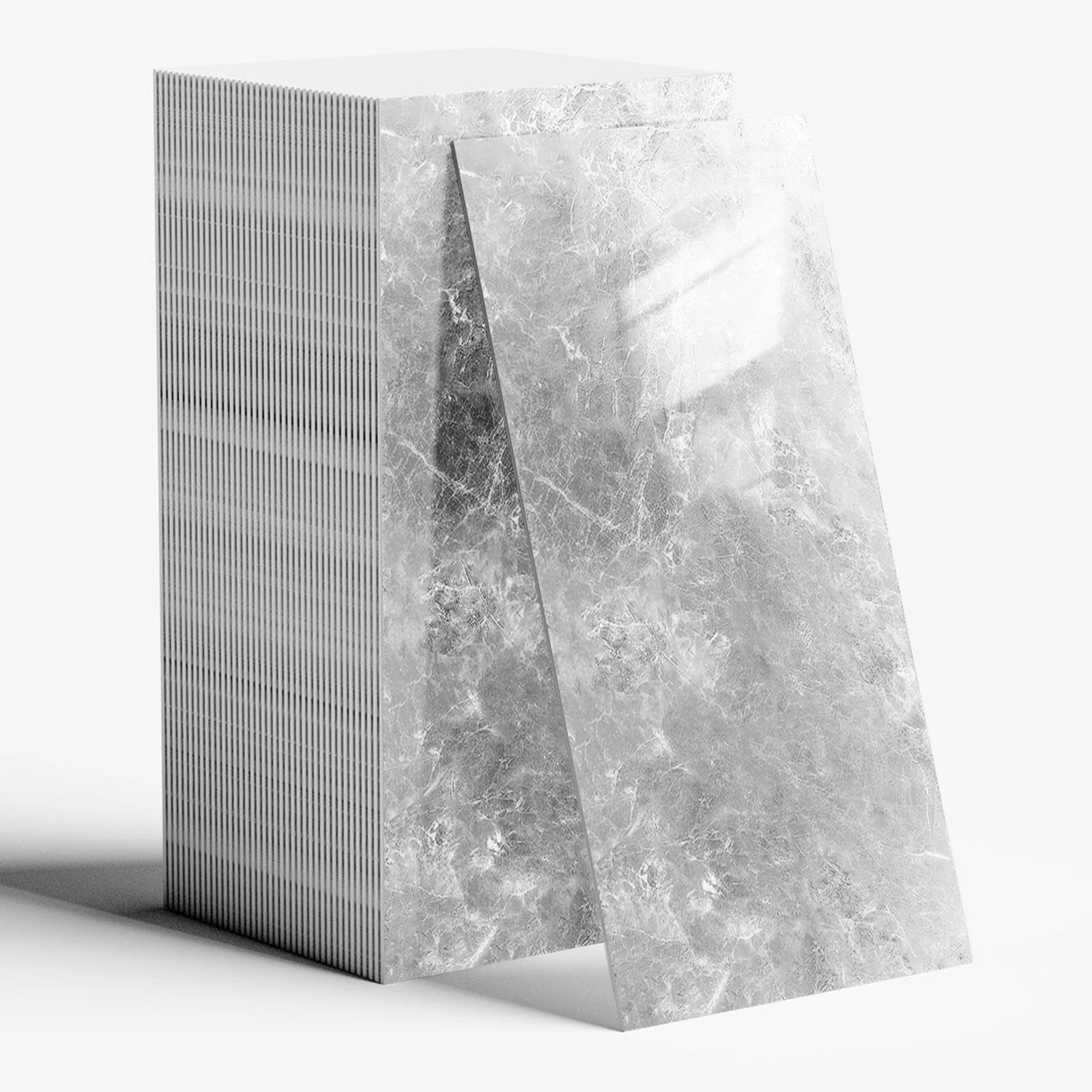 40 Pcs Granite Self Adhesive Wall Tiles 60CMX30CM PVC Bathroom Walls Tile Adhesive for Kitchen Backsplash Showerwall Laundry Waterproof Oil-Proof Rent Friendly