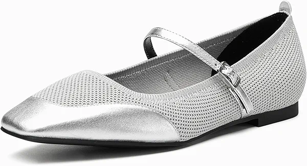 NEWBELLA Women's Mary Jane Flats - Comfortable Ballet Style Shoes with Adjustable Strap, Lightweight Breathable Work Flats for Women, Office & Daily Wear