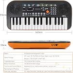 Kmise, Mini Piano 32 Key Small Portable Digital Electronic Keyboard with 30 Demo Songs Musical Gift, for Beginners Kids(No Power Cord Included) (MI3372-US)