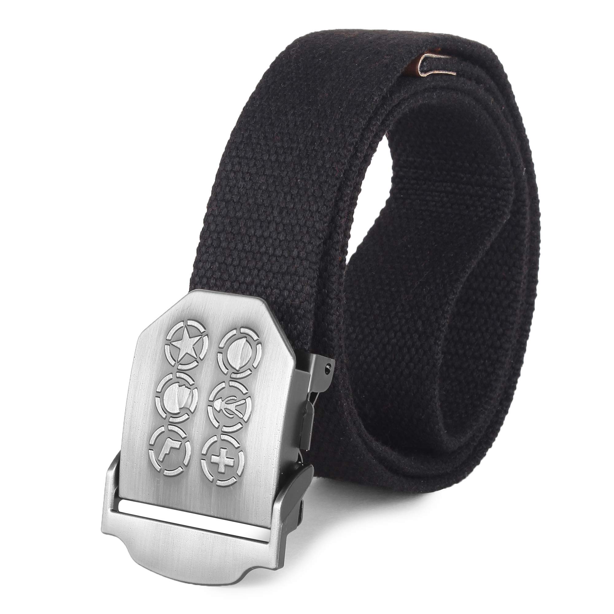 Men's cotton Belt |canvas belt| stylish buckle | belt for jeans cargo jogger| non leather fabric belt black-image-25