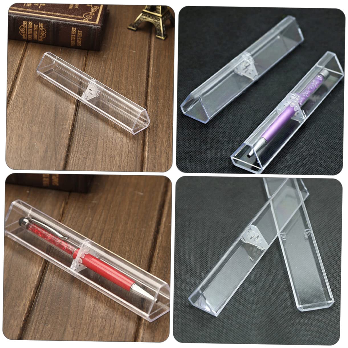NUOBESTY Pencil Box Trasparente in Plastica 15 Pezzi per Penna