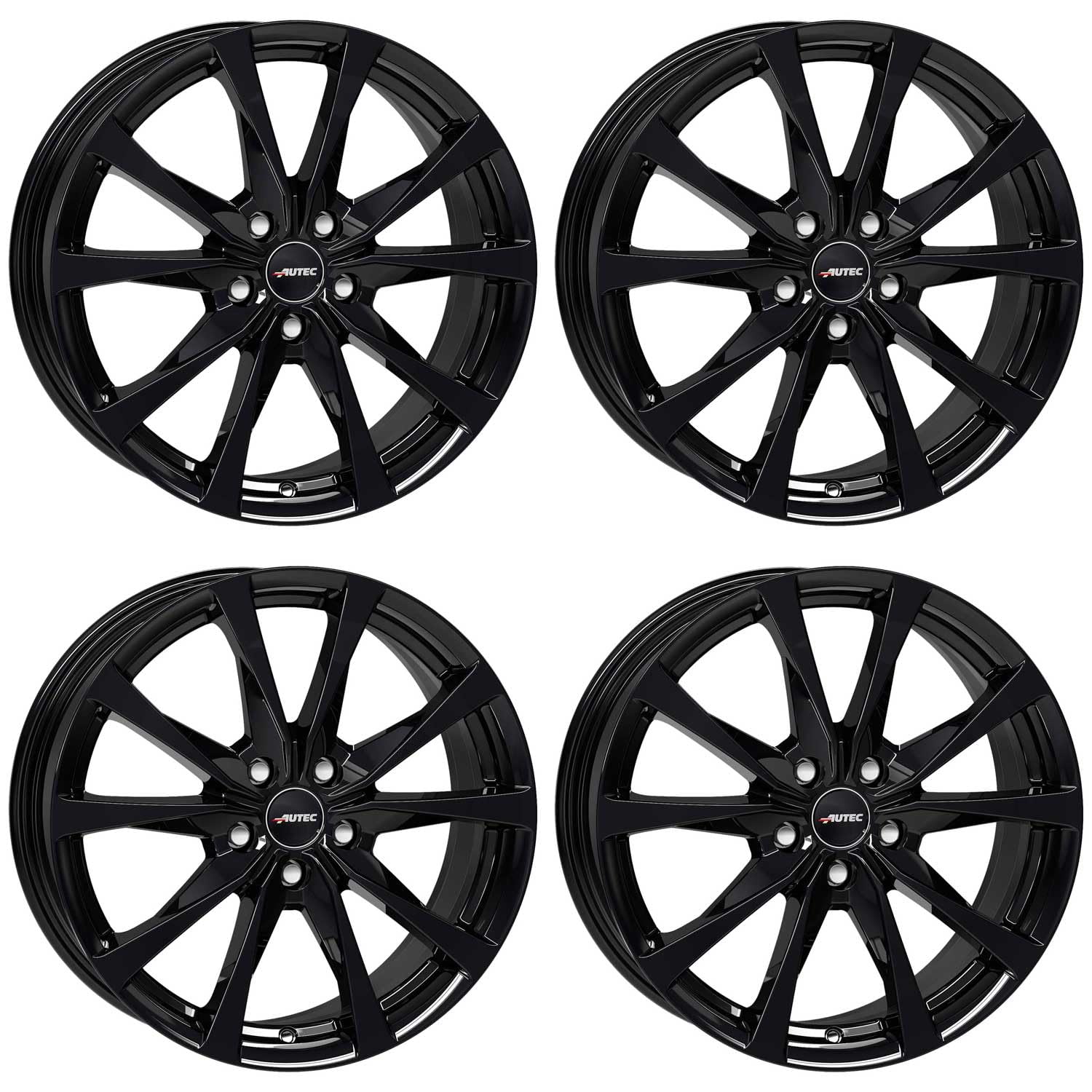 4x Cerchi AUTEC BRIXEN 6.5x16 ET41 5x112 Schwarz