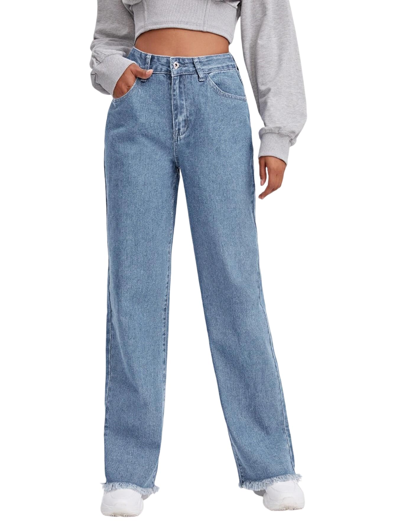 kotty Women's Regular Light Blue Solid Jeans-picture-11