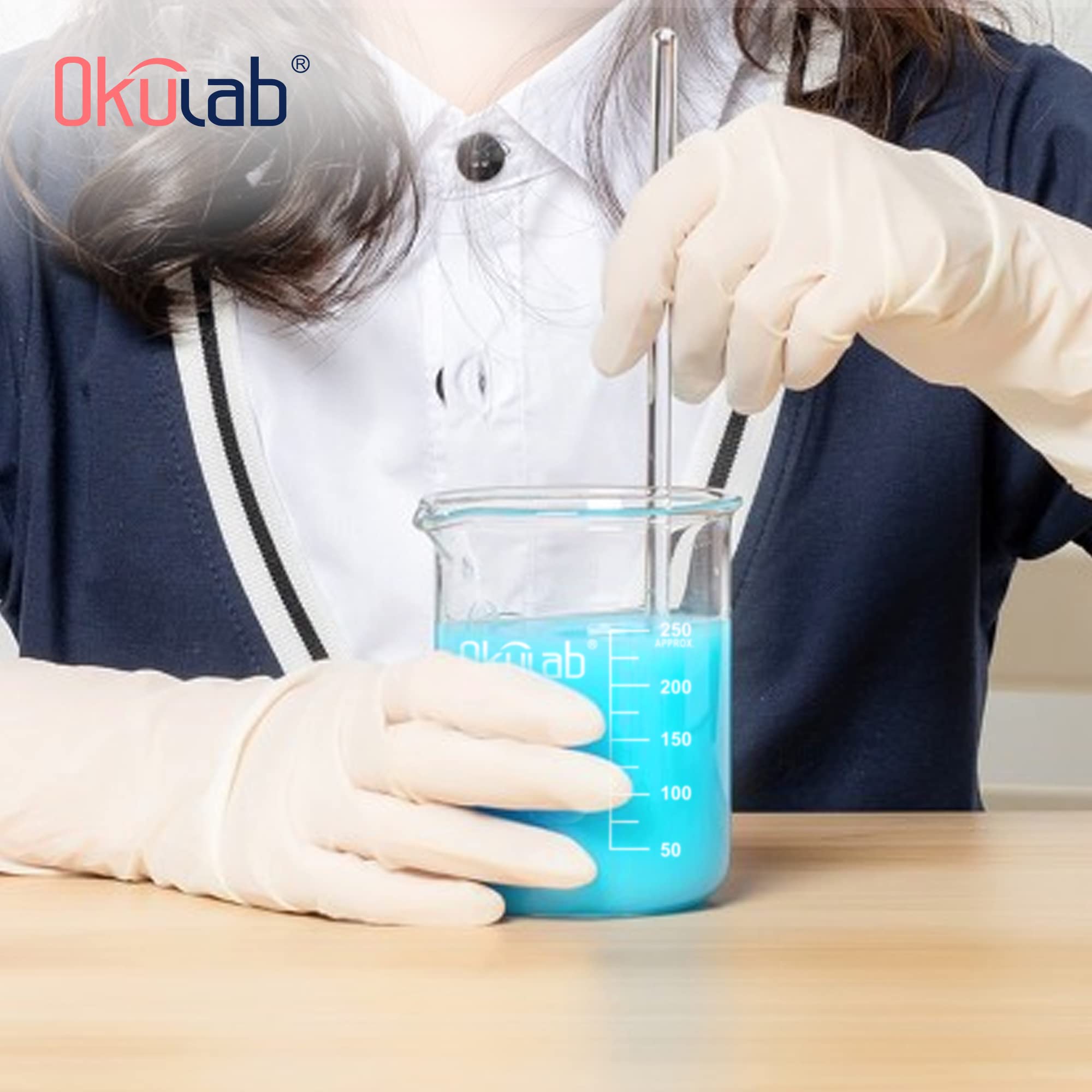 BKLG200A12 - Set di bicchieri in vetro borosilicato da 200 ml, a forma bassa, graduato 3,3 (caso di 12) per laboratorio, aula, artigianato, cucina, BKLG200A12