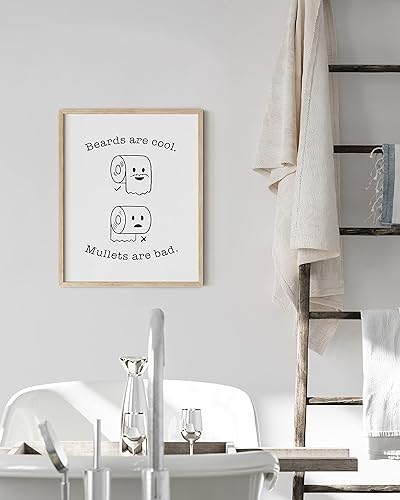 Miniatura 5 de Letreros de baño Haus and Hues, divertidos, para decoración del hogar, arte de baño, 12 x 16 pulgadas, sin marco