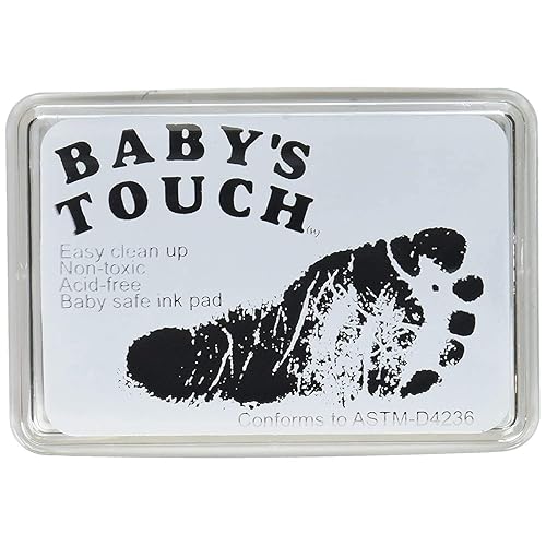 Almohadillas de tinta de impresión Babys Touch para pies y manos seguro y reutilizable Negro