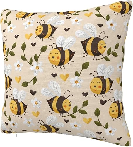 Miniatura 2 de YIPOCH Bee Summer- Fundas de almohada de 26 x 26 pulgadas, fundas de cojín decorativas para sofá, fundas de almohada para cojines de sala, bonitas
