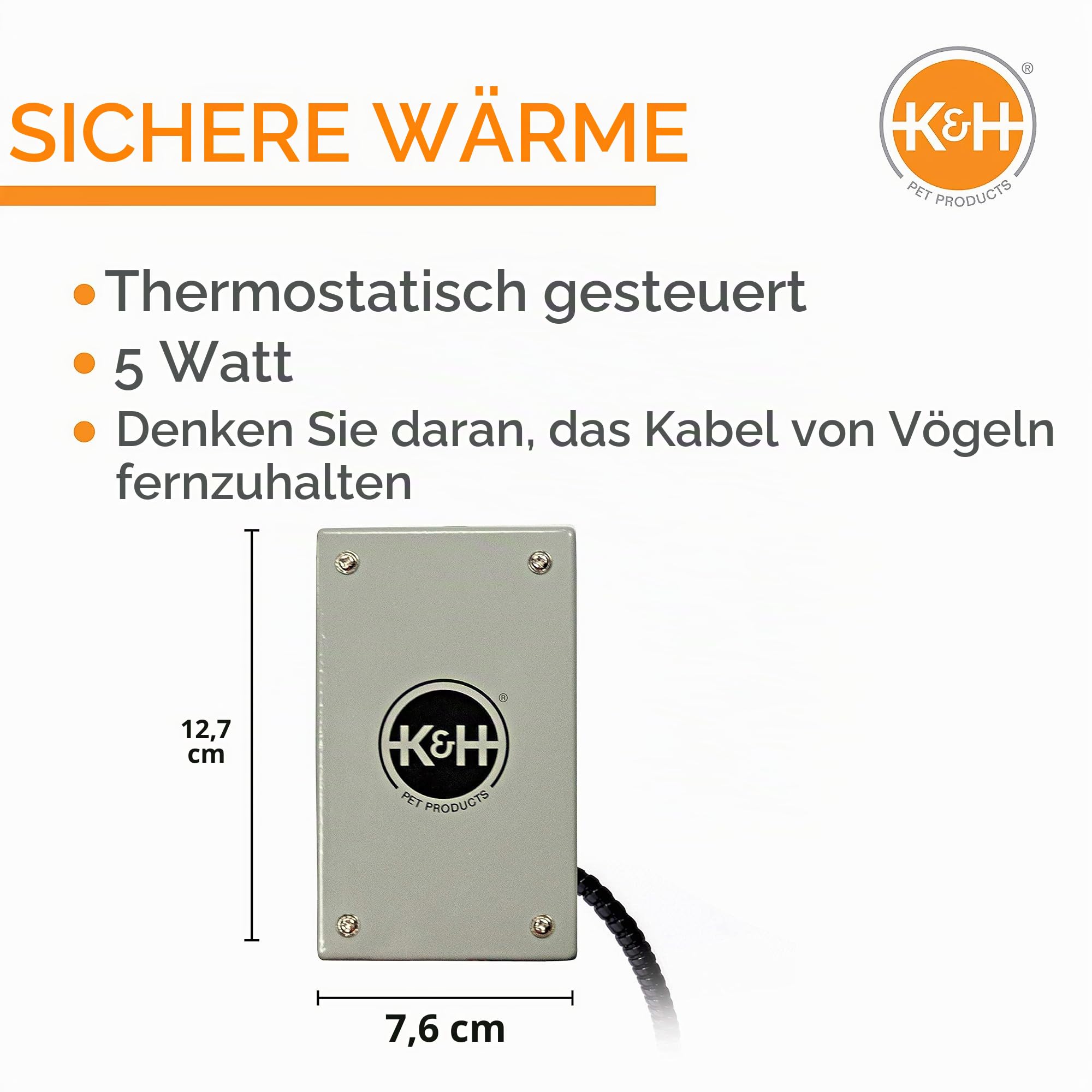 K & H Verarbeitung Snuggle Up Vogel Warmer grau
